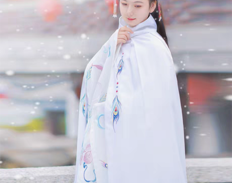 转卖【出售】如梦霓裳汉服女斗篷翎羽长款如梦...
