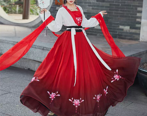 转卖正品原创彼岸花过年汉服女中国风广袖流仙...