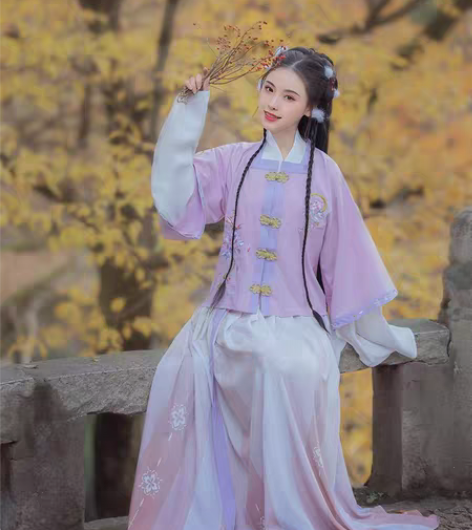 包邮千韵岗静姝明制汉服，全套 尺码S 仅试...