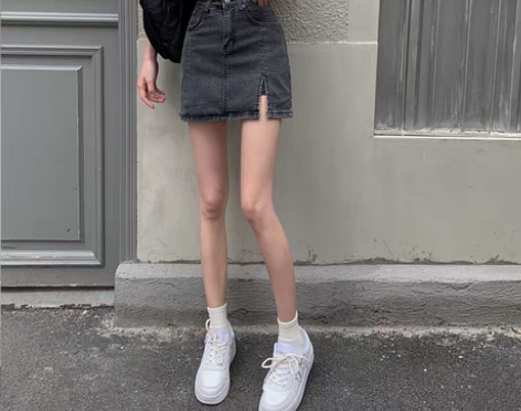转卖牛仔短裙女夏季韩版chic高腰显瘦复古...