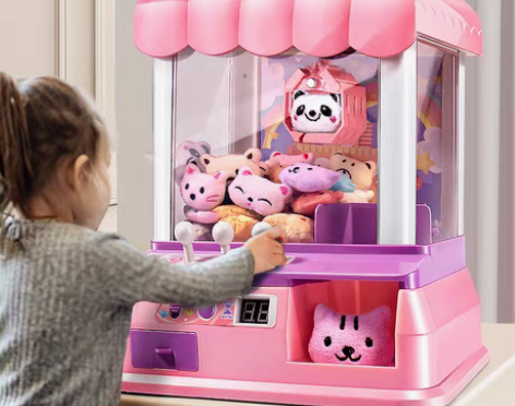 转卖儿童抓娃娃机小型家用迷你夹公仔女孩大号...