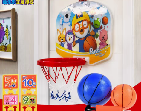 转卖儿童篮球架免打孔室内挂式家用投篮框宝宝...