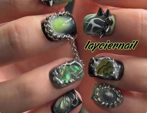 包邮辣妹y2k 纯手工定制手绘穿戴美甲 l...