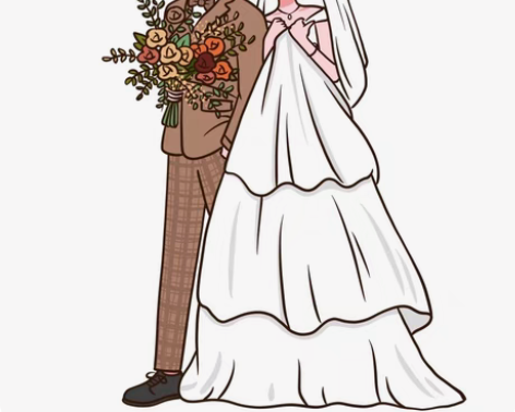 包邮网红婚礼插图插画请帖 情侣头像定制 3...