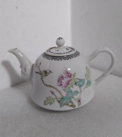 包邮50年代手绘花鸟壶一把!包老包真包手绘...