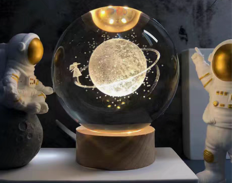包邮【捡漏清仓】全新宇宙水晶球发光小夜灯创...