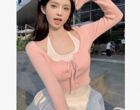 转卖直播衣服女主播上镜服装性感气质纯欲设计...