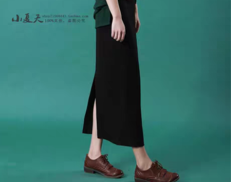 转卖半身裙夏秋长裙后开叉直筒黑色铅笔裙一步...