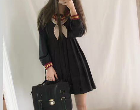 转卖18软妹春秋学生日常制服女学院风海军领...