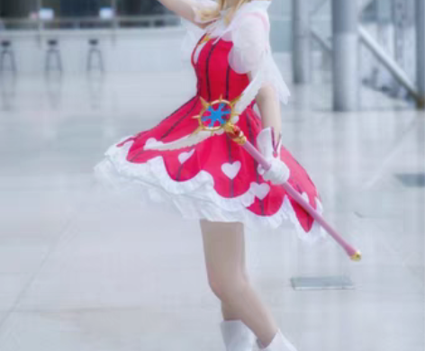 包邮魔卡少女樱 木之本樱cos 玫瑰 战斗...