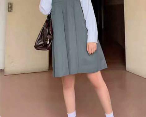包邮#日制#日制校供卡奶裙灰色萌款借护奶背...
