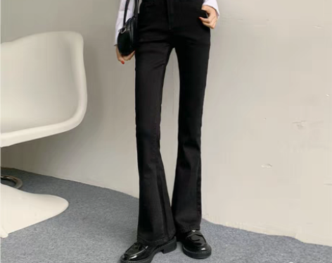 转卖175高个子加长喇叭牛仔裤女薄款高腰显...