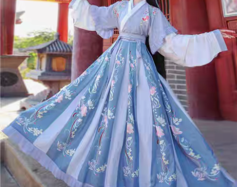 转卖汉服元素女中国风晋制齐腰交领襦裙套装春...