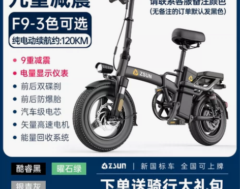 转卖德国尊尚折叠电动自行车锂电池代驾超轻小...