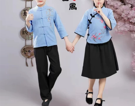 儿童民国服装五四青年装中山装小学生合唱服男...