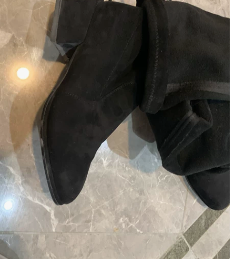 ZLL珠利莱女高筒靴,薄绒,绑带过膝,36...