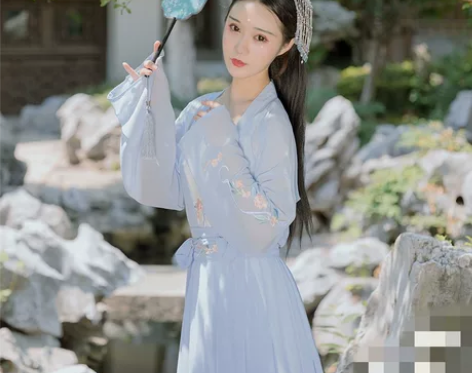 汉青月原创汉服 玄都春笺 浅蓝色 上...