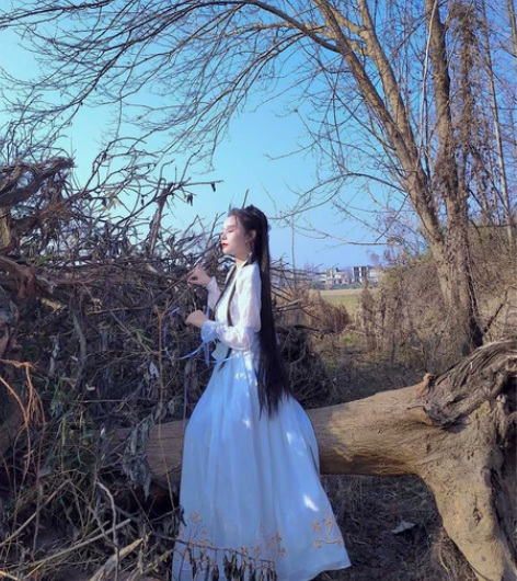 小龙女同款汉服 S码 上襦 吊带 齐腰裙 ...