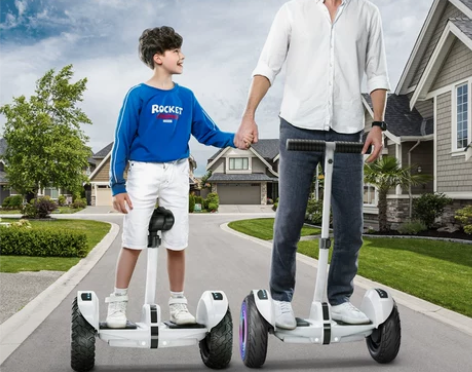左拉带扶杆电动儿童8-12自平衡车双轮成年...