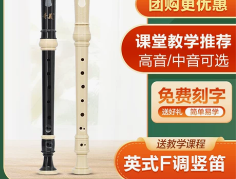 奇美竖笛英式高音8孔初学者儿童专业中音八孔...