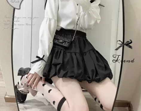 Ruibbit「伯爵小姐」原创半身花苞短裙...