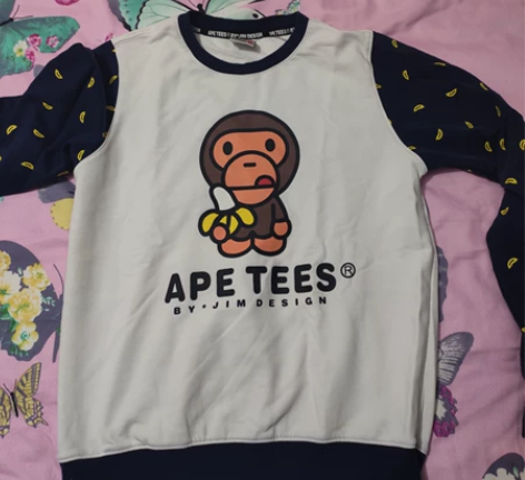 Ape tees全棉情侣款厚体恤,男款XL...