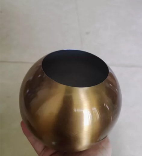 桌面小号花瓶古金色不锈钢插花器 材质:20...